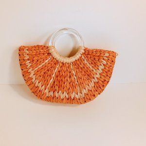 Rare Kate Spade Orange Slice Woven Satchel with Lucite handles